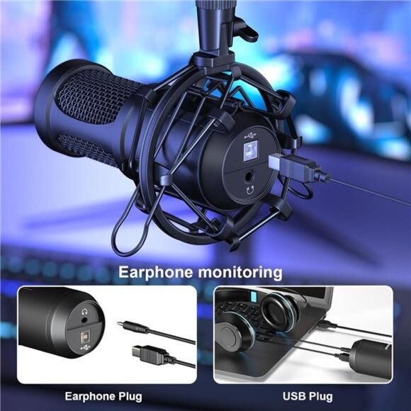 USB Condenser Microphone, 192kHZ/24bit Professional PC Streaming Podcast - Picture 4 of 7